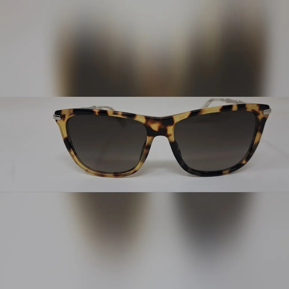 Gucci Sunglasses Silver Bamboo Square Tortoise Gray Gradient GG3778/S  54-15-130 - Picture 10 of 15